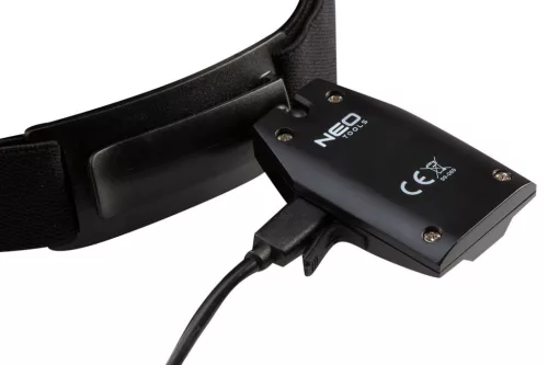 NEO TOOLS Fejlámpa, tölthető USB 180lum COB LED + mozgásérzékelővel 99-069