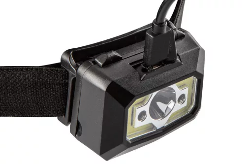 NEO TOOLS Fejlámpa, tölthető, USB, 250 lum, COB LED + mozgásérzékelővel 99-073