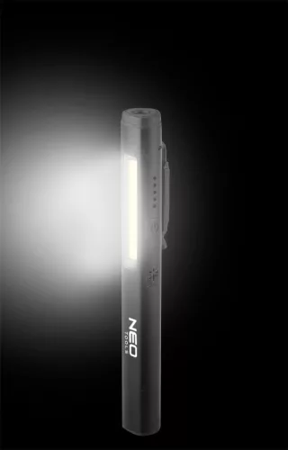 NEO TOOLS Akkus műhely-vizsgálólámpa, lézer, UV, tölthető, 450lum COB LED, 10W 99-077
