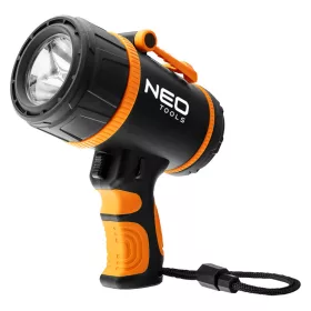   NEO TOOLS Keresőlámpa, 1000lm fényerő, 3,7V/2200mAh akku, vízálló, powerbank funkció, töltéskijelző, 350m hatótávolság 99-114