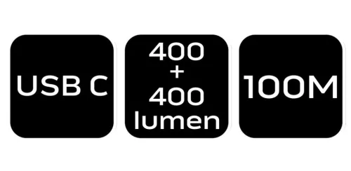 NEO TOOLS Fejlámpa, XPG+COB led, 400lm fényerő, ABS és gumi pánt, beépített akku, töltéskijelző 99-117