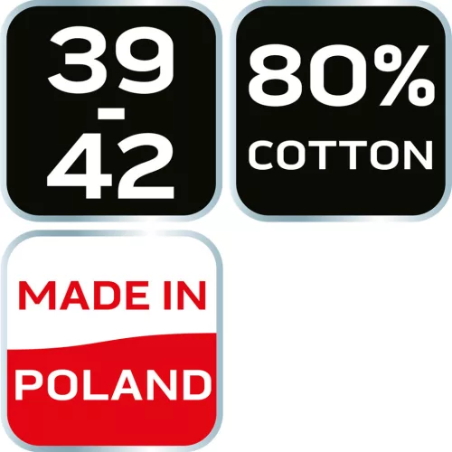 NEO TOOLS Munkazokni, 80% pamut, szerszám mintás 39-42, narancs/fekete GD017