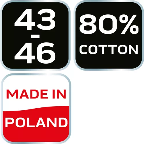 NEO TOOLS Munkazokni, 80% pamut, szerszám mintás 43-46, narancs/fekete GD018