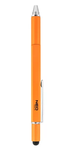 NEO TOOLS Fém golyóstoll, 5az1-ben, mérőléc, golyóstoll, vízmérték, érintőceruza, csavarhúzó GD024