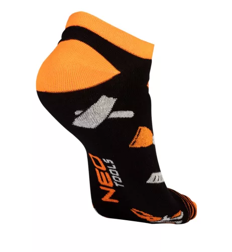 NEO TOOLS Munkazokni, 80% pamut, szerszám mintás 43-46, narancs/fekete, Neo GD031