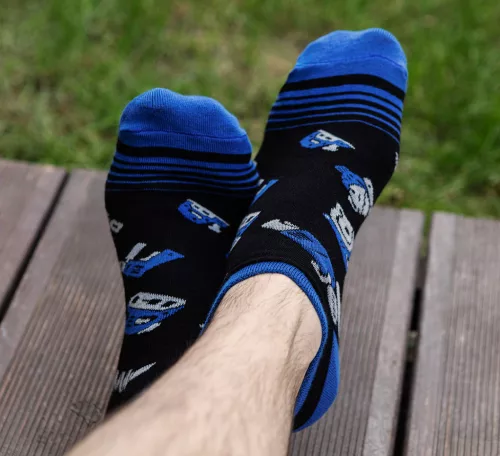 GRAPHITE Munkazokni, 80% pamut, szerszám mintás 39-42, kék/fekete, Graphite GD032