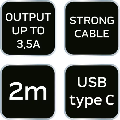 NEO TOOLS USB hosszabbítókábel, 2m, USB-A, USB-C GD040