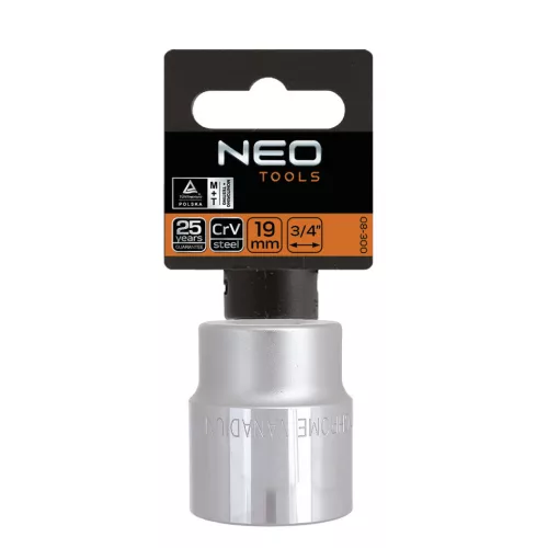 NEO TOOLS Dugókulcs 21mm, 3/4", hatlapú 25 év garanciával 08-301
