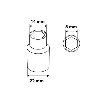 NEO TOOLS Dugókulcs 8mm, 1/2", hatlapú 25 év garanciával 08-408
