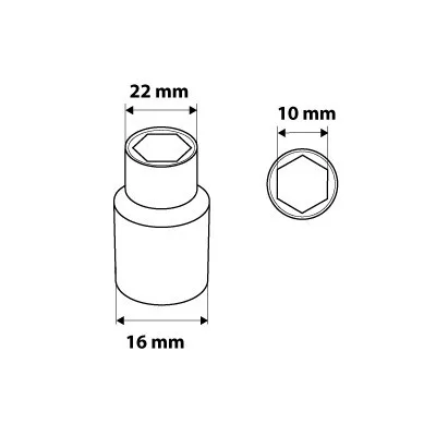 NEO TOOLS Dugókulcs 10mm, 1/2", hatlapú 25 év garanciával 08-410