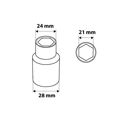 NEO TOOLS Dugókulcs 21mm, 1/2", hatlapú 25 év garanciával 08-421