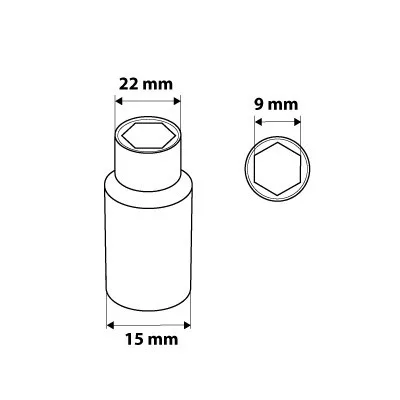 NEO TOOLS Dugókulcs 9mm, 1/2", hosszú hatlapú 25 év garanciával 08-459