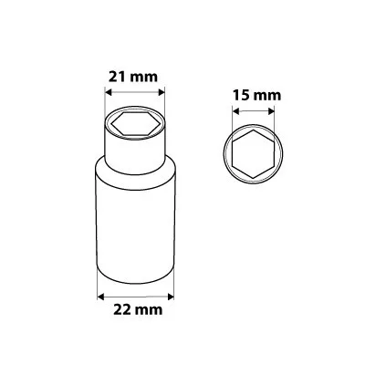 NEO TOOLS Dugókulcs 15mm, 1/2", hosszú hatlapú 25 év garanciával 08-465