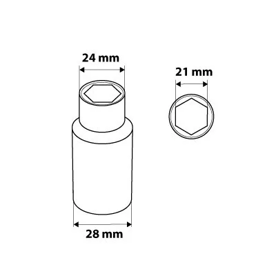 NEO TOOLS Dugókulcs 21mm, 1/2", hosszú hatlapú 25 év garanciával 08-471