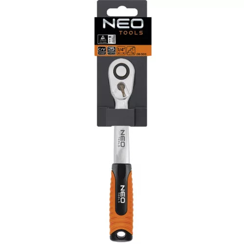 NEO TOOLS Racsnis kulcs 1/4" 145mm 25 év garanciával 08-503