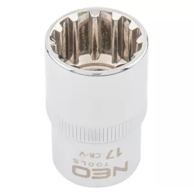   NEO TOOLS Dugókulcs 17mm, 1/2", SPLINE 25 év garanciával 08-589