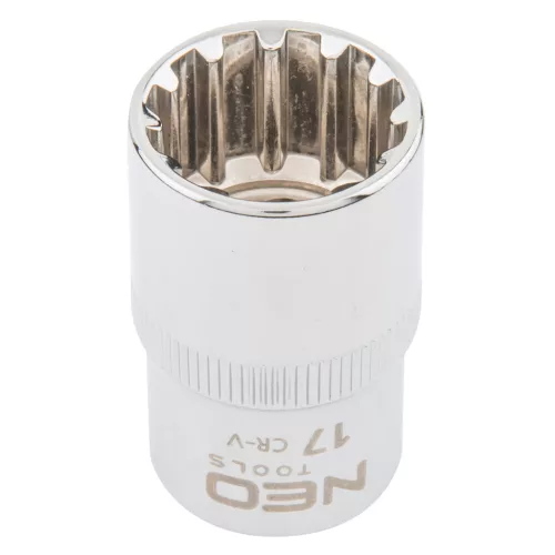 NEO TOOLS Dugókulcs 17mm, 1/2", SPLINE 25 év garanciával 08-589