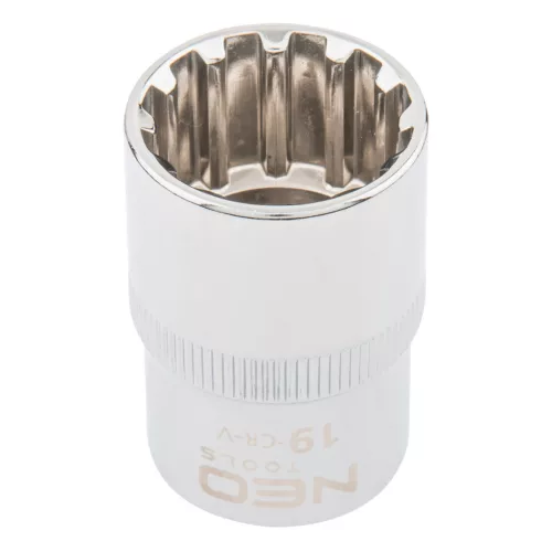 NEO TOOLS Dugókulcs 19mm, 1/2", SPLINE 25 év garanciával 08-591