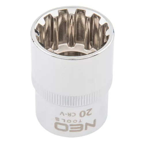 NEO TOOLS Dugókulcs 20mm, 1/2", SPLINE 25 év garanciával 08-592