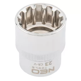   NEO TOOLS Dugókulcs 23mm, 1/2", SPLINE 25 év garanciával 08-595