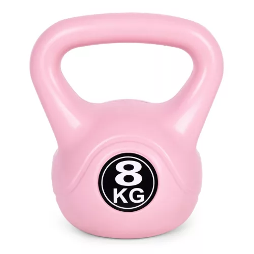 Kettlebell 8 kg edzéshez, súlygolyó, fitnesz, rózsaszín, ModernHome