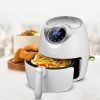 Elite® 3,6 L-es Air Fryer + receptkönyv, 1600W olaj nélküli forró levegős fritőz digitális kijelzővel - fehér
