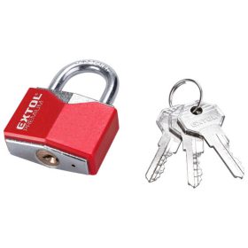   Extol piros színű rombusz alakú vas lakat 3 darab kulccsal
