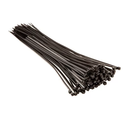 Top Tools fekete színű 100 darabos kábelkötegelő készlet (2.5 cm x 300 mm)