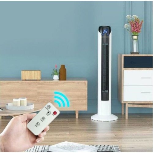LED kijelzős oszcilláló torony ventilátor távirányítóval, 120W