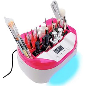   2in1 Egykezes LED UV időzítős műkörmös lámpa és kelléktároló