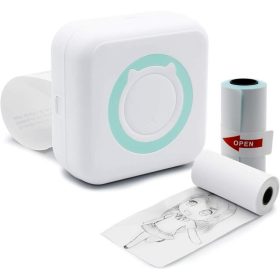   Hordozható akkumulátoros mini printer, intelligens nyomtató hőpapírral, bluetooth kapcsolattal