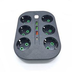   Hálózati elosztó 6 db konnektor aljzattal, 3 db USB-vel és 1 db USB-C-vel / 2 m hosszabbító