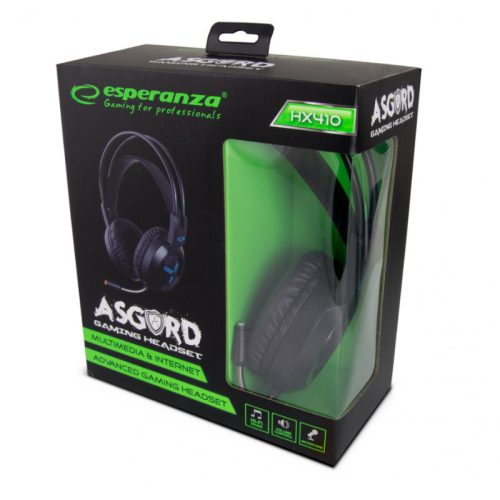 Esperanza sztereó Gaming fejhallgató mikrofonnal fekete 