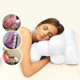   Ergonómikus párna, hát és nyak kímélő, 8 pozíciós, 100% hipoallergén, fehér
