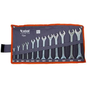   Extol Premium 12 darabos villáskulcs készlet vászon tartóban (6-32 mm)