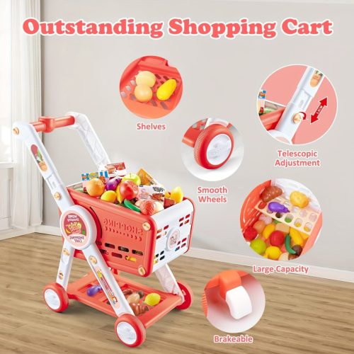 31 darabos Szupermarket Bevásárló felszerelés kosárral temékekkel