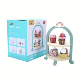   KABI Fa Készlet - 8 részes játék élelmiszer játék több szintes desszert toronnyal