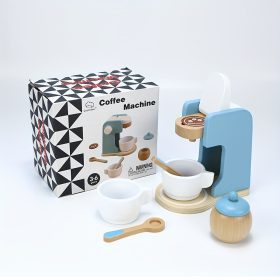  Fa játék konyhai játékkészletek kávéfőzővel, gyümölcscentrifugával és keverővel