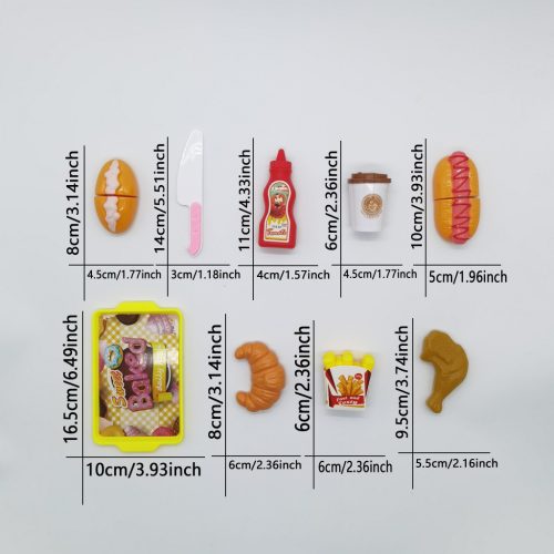 Játékkonyha Készlet Csirkelábakkal, Sült Krumplival, Paradicsomszósszal, Kenyérrel és Kávéval