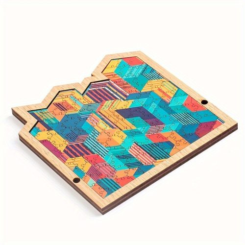 Színes Extra nehéz fa kirakó