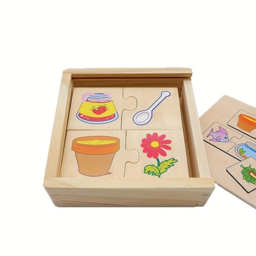 Fa Puzzle Játék Oktató Fa Puzzle Doboz