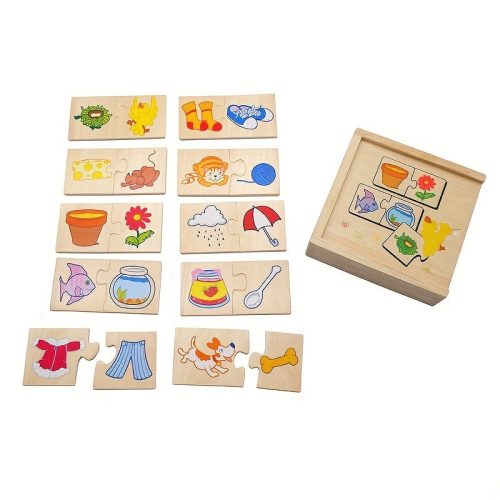 Fa Puzzle Játék Oktató Fa Puzzle Doboz