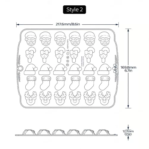 1db, Karácsonyi csokoládé forma, 3D szilikon forma