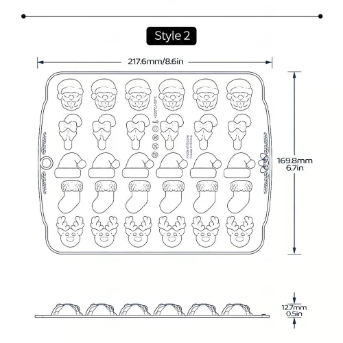 1db, Karácsonyi csokoládé forma, 3D szilikon forma