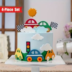   Szilikon Formák 4 részes készlet, Aranyos autó és repülőgép csokoládéformák közlekedési lámpával és Stop táblával