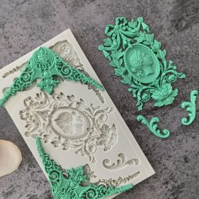   Szilikon Fondant Forma klasszikus Kameóval és díszes kerettel