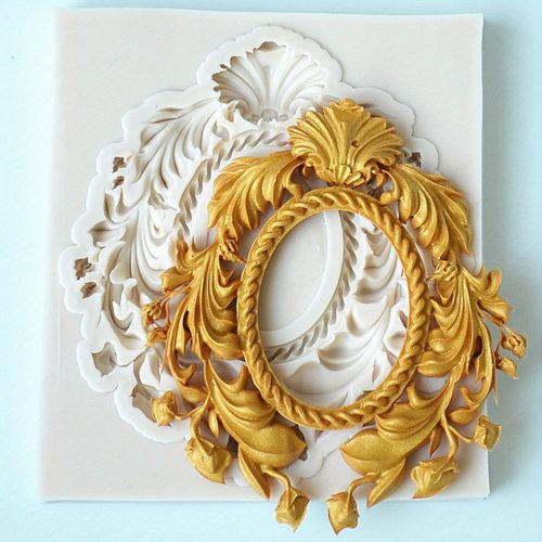 Vintage Baroque Scroll Relief csokoládéforma - 3D szilikon forma