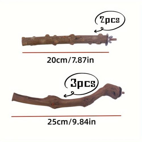 5 Darab Madár Ülőrúd, Természetes Keményfa