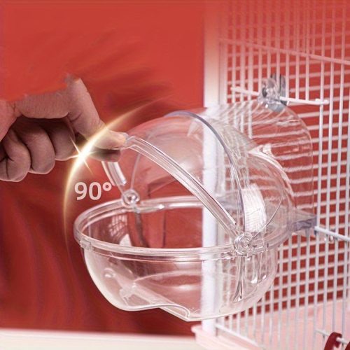 Átlátszó műanyag madárfürdő kád kampós rögzítéssel