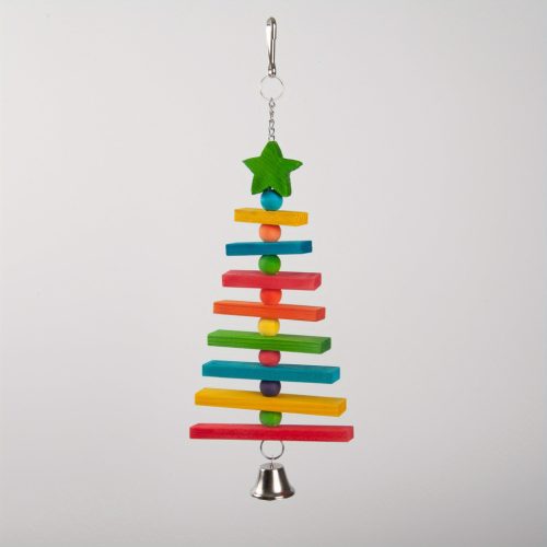 Karácsonyfa kinézetű madárjáték